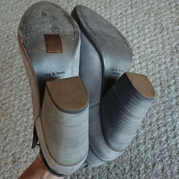 Rag & Bone Harrow Suede Ankle Boot Granite Gray size 37 - Picture 11 of 12